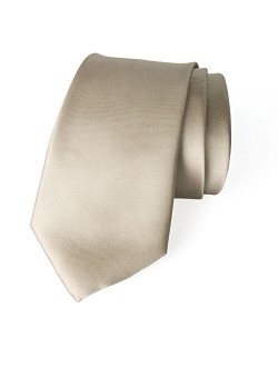 Men's Solid Color Satin Microfiber Tie, Regular and Skinny Width