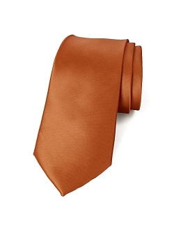 Men's Solid Color Satin Microfiber Tie, Regular and Skinny Width