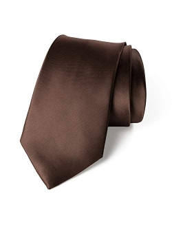 Men's Solid Color Satin Microfiber Tie, Regular and Skinny Width