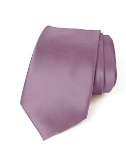 Men's Solid Color Satin Microfiber Tie, Regular and Skinny Width