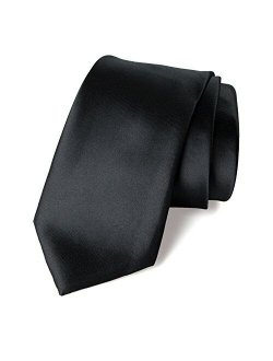 Men's Solid Color Satin Microfiber Tie, Regular and Skinny Width