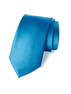 Men's Solid Color Satin Microfiber Tie, Regular and Skinny Width