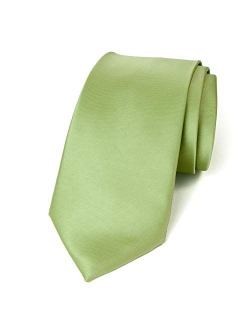 Men's Solid Color Satin Microfiber Tie, Regular and Skinny Width