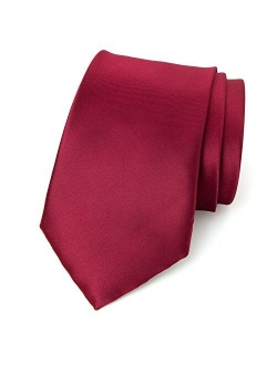 Men's Solid Color Satin Microfiber Tie, Regular and Skinny Width