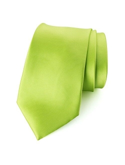 Men's Solid Color Satin Microfiber Tie, Regular and Skinny Width