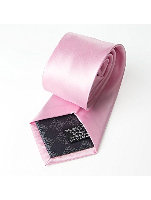 Spring Notion Men's Solid Color Satin Microfiber Tie, Regular and Skinny Width