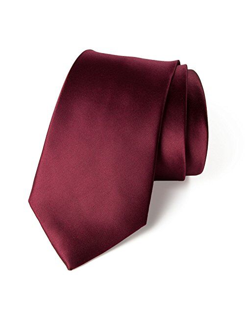 Spring Notion Men's Solid Color Satin Microfiber Tie, Regular and Skinny Width