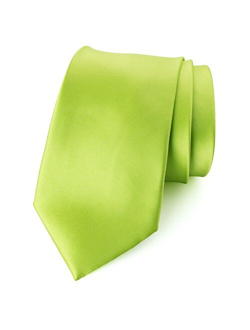 Spring Notion Men's Solid Color Satin Microfiber Tie, Regular and Skinny Width