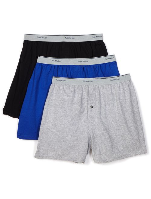 Fruit of the Loom Solid Knit Boxers 3-Pack (Colors and patterns may vary)