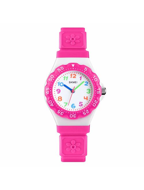 Kids Watch for Girls Ages 5-7 with Gift Box, GRyiyi Girl's Watches 50M Waterproof Wrist Watch Adorable Time Teacher for Girl