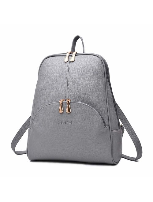 Nevenka Brand Women Bags Backpack Purse PU Leather Zipper Bags Casual Backpacks Shoulder Bags