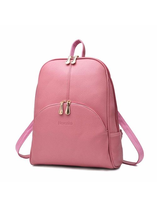 Nevenka Brand Women Bags Backpack Purse PU Leather Zipper Bags Casual Backpacks Shoulder Bags