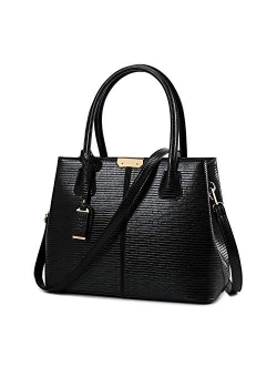 B&E LIFE Stylish Women Pu Leather Vertical Utility Top Handle Handbag Satchel Tote Purse Bag