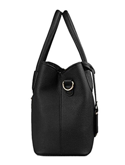 B&E LIFE Stylish Women Pu Leather Vertical Utility Top Handle Handbag Satchel Tote Purse Bag