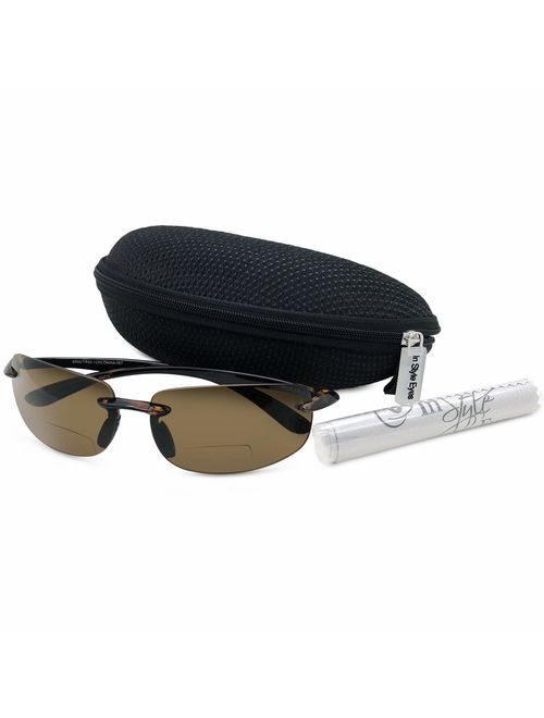 In Style Eyes Lovin Maui Wrap Polarized Nearly invisible Line Bifocal Sunglasses