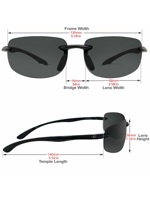 In Style Eyes Lovin Maui Wrap Polarized Nearly invisible Line Bifocal Sunglasses