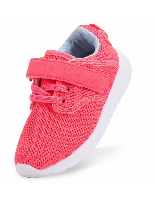 DADAWEN Boy's Girl's Lightweight Breathable Sneakers Strap Athletic Running Shoes