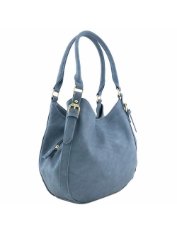 Light-weight 3 Compartment Faux Leather Medium Hobo Bag