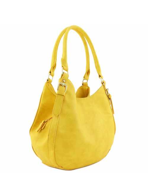 Light-weight 3 Compartment Faux Leather Medium Hobo Bag