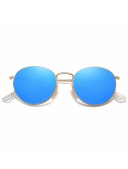 Small Round Polarized Sunglasses Mirrored Lens Unisex Glasses SJ1014 3447