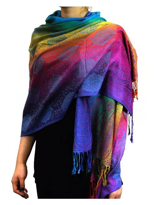 NYFASHION101 Elegant Colorful Paisley Soft Pashmina Scarf Shawl Wrap NBH1401Y