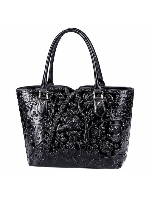 PIJUSHI Designer Handbags For Women Floral Purses Top Handle Satchel Handbags