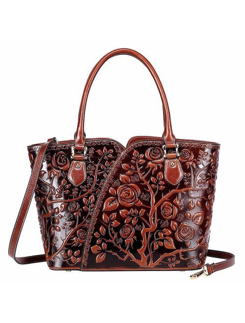 PIJUSHI Designer Handbags For Women Floral Purses Top Handle Satchel Handbags