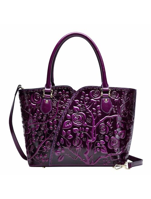 PIJUSHI Designer Handbags For Women Floral Purses Top Handle Satchel Handbags