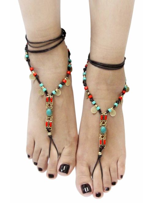Runa Sea Bohemian Style Barefoot Sandals Anklet (Sold As Pair)