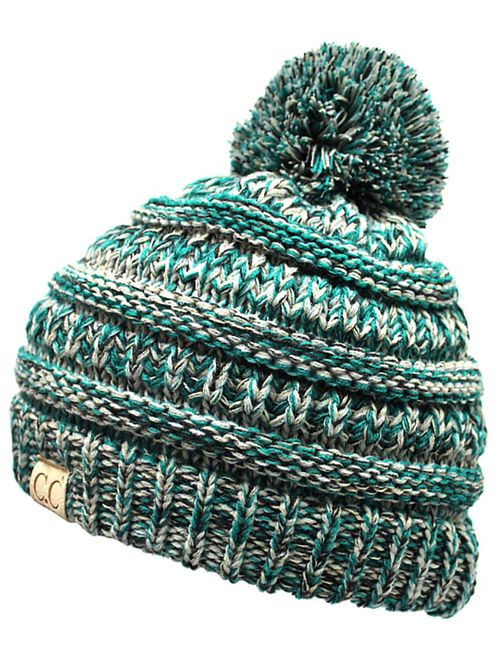 Funky Junque Kids Baby Toddler Cable Knit Children's Pom Winter Hat Beanie