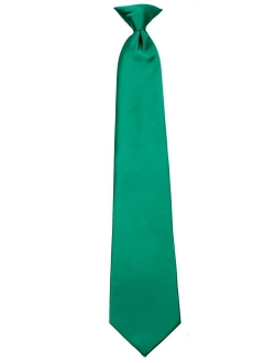 Mens Solid Color Clip On Easy to Remove Clip Necktie Ties