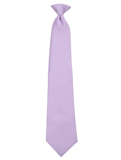 Mens Solid Color Clip On Easy to Remove Clip Necktie Ties