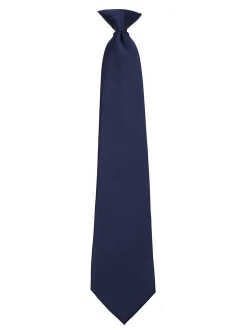 Mens Solid Color Clip On Easy to Remove Clip Necktie Ties