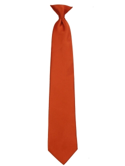 Mens Solid Color Clip On Easy to Remove Clip Necktie Ties