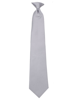 Mens Solid Color Clip On Easy to Remove Clip Necktie Ties