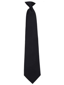 Mens Solid Color Clip On Easy to Remove Clip Necktie Ties