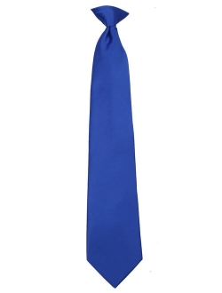 Mens Solid Color Clip On Easy to Remove Clip Necktie Ties