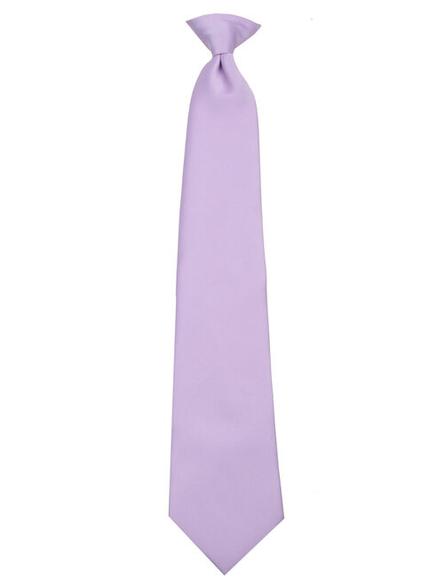 Mens Solid Color Clip On Easy to Remove Clip Necktie Ties