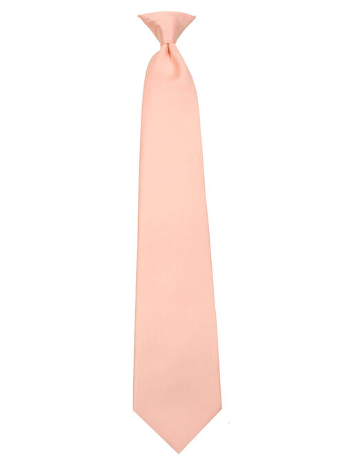 Mens Solid Color Clip On Easy to Remove Clip Necktie Ties