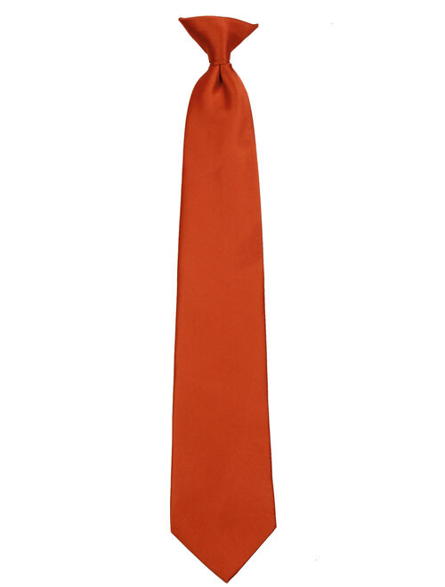 Mens Solid Color Clip On Easy to Remove Clip Necktie Ties