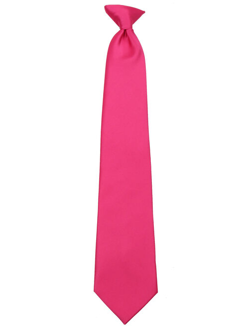 Mens Solid Color Clip On Easy to Remove Clip Necktie Ties