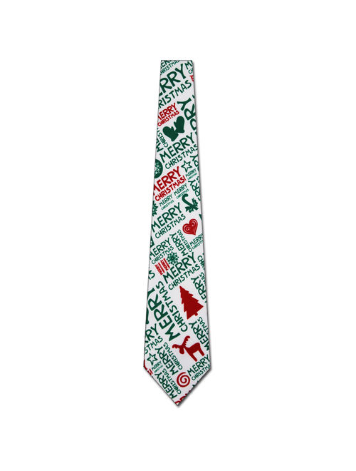 Merry Christmas Abstract Icons Necktie Mens Tie