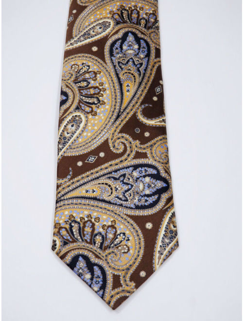 $280 BRIONI PAISLEY ITALIAN EXTRA FINE WOVEN GLOSS SILK NECKTIE L 63.5" X W 3.5"