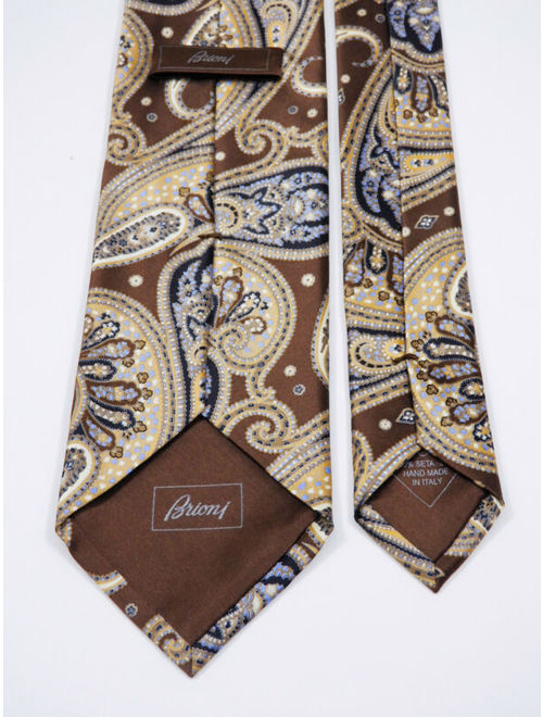 $280 BRIONI PAISLEY ITALIAN EXTRA FINE WOVEN GLOSS SILK NECKTIE L 63.5" X W 3.5"