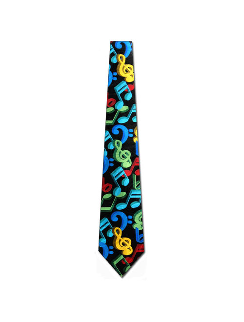 Musical Notes Jumble (Black) Necktie Mens Tie