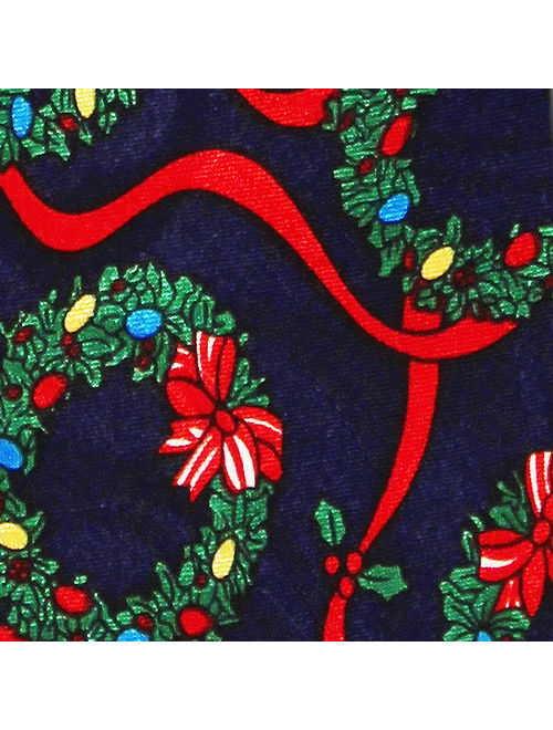 Christmas Wreaths Navy Necktie Mens Tie