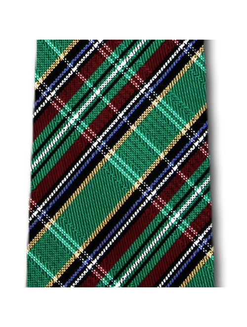 Green Plaid Necktie Mens Tie