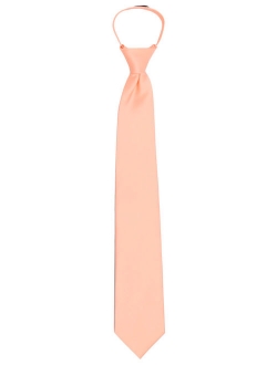 Men's Pretied Ready Made Solid Color Zipper Tie