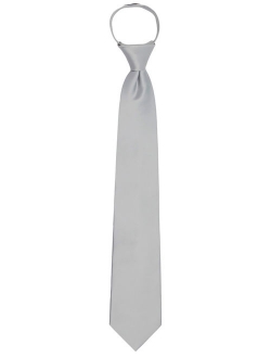 Men's Pretied Ready Made Solid Color Zipper Tie