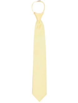 Men's Pretied Ready Made Solid Color Zipper Tie